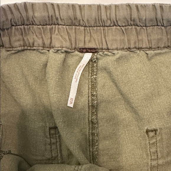 Free people Palmer olive green linen drawstring ankle pant XS - Picture 6 of 6